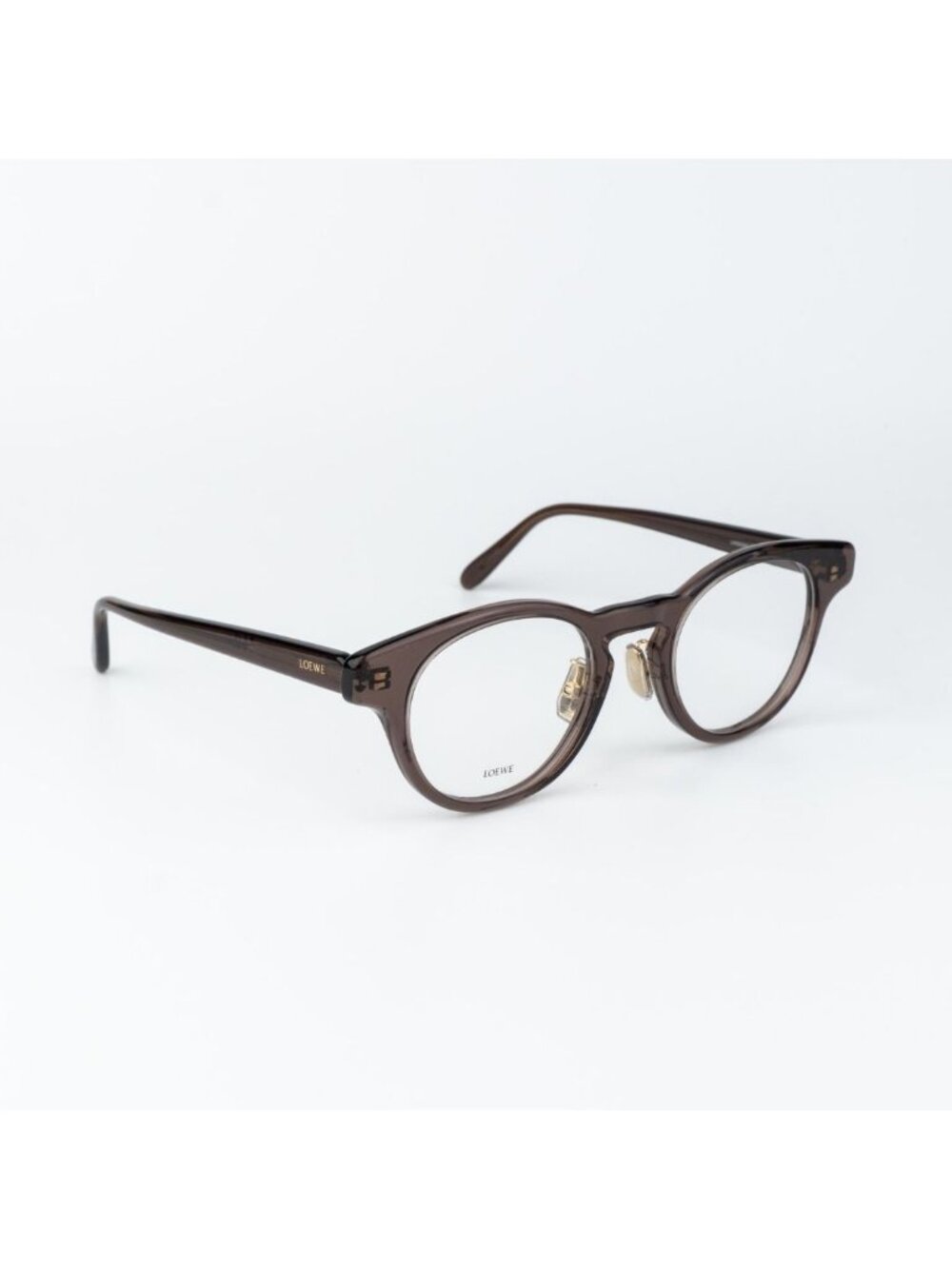 Loewe Women Eyeglasses Dark Brown Demo Round LW50085F 050 NEW AUTHENTIC